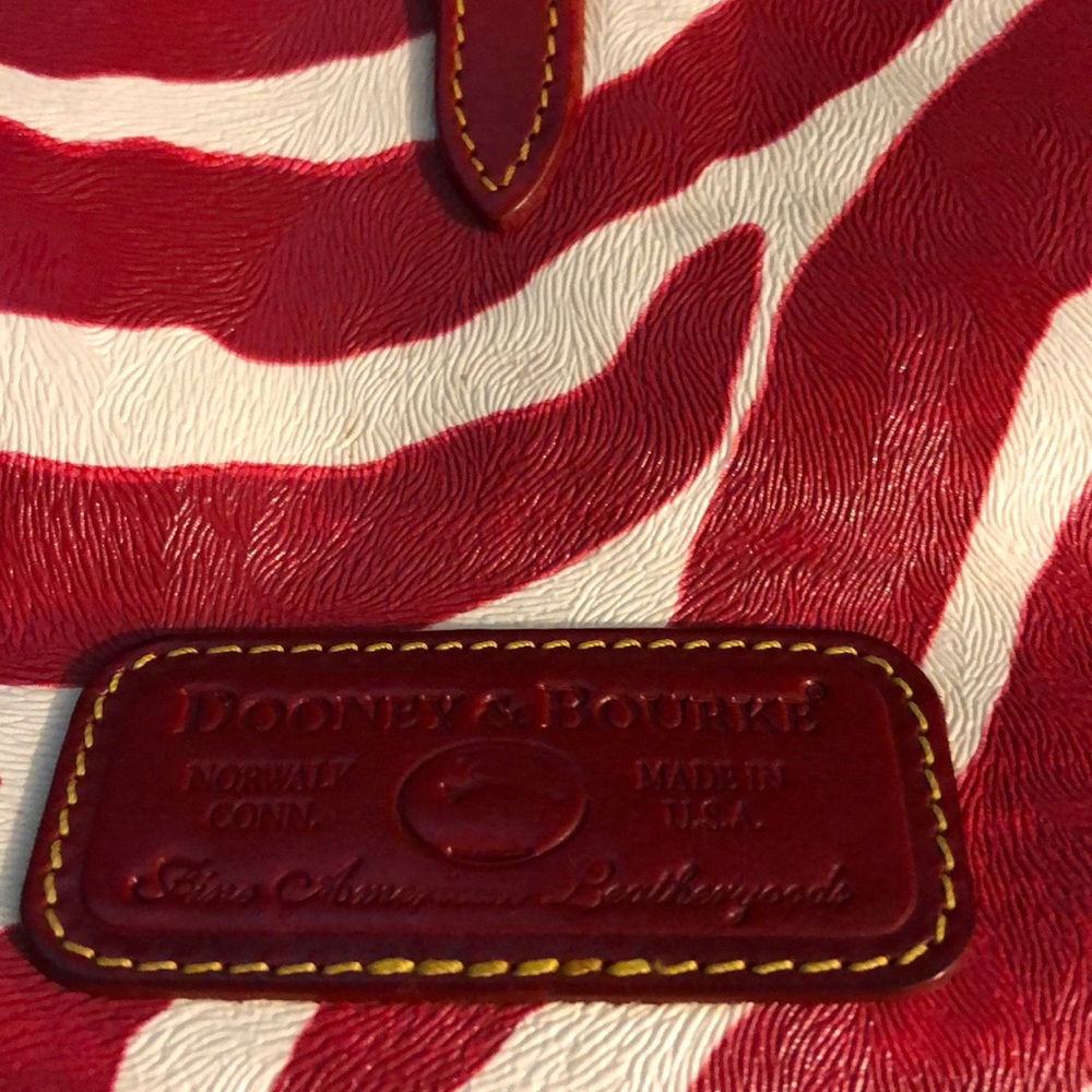 Dooney & Bourke Tote Red And White Zebra Stipe - image 3